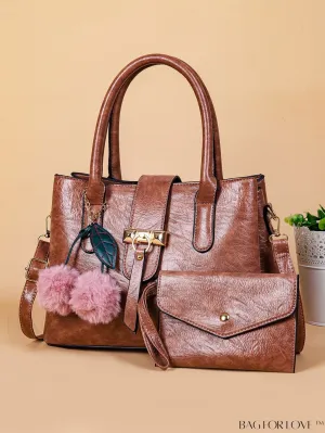 BagForLove - Vintage Crossbody Bag: Stylish, 3-Compartment Handbag for Women (2 pcs)