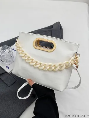 BagForLove - Vintage PU Leather Crossbody Handbag with Chain Decoration â Trendy Texture Fashion