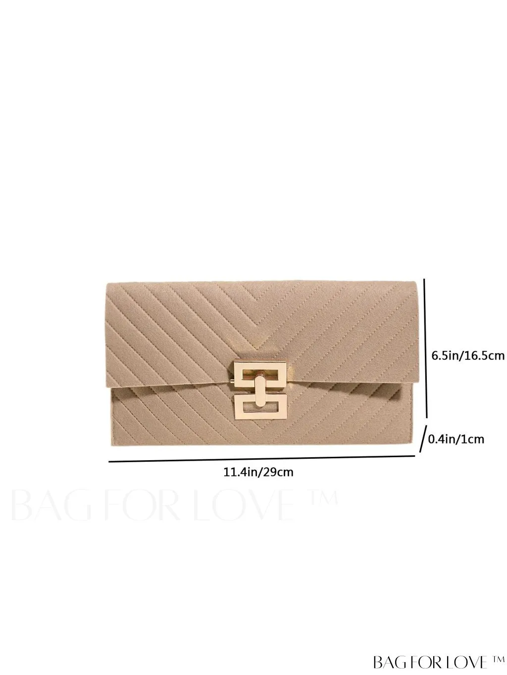 BagForLove - Womens Embossed V-shaped Clutch: Solid Color, Sleek & Lightweight Envelope Design