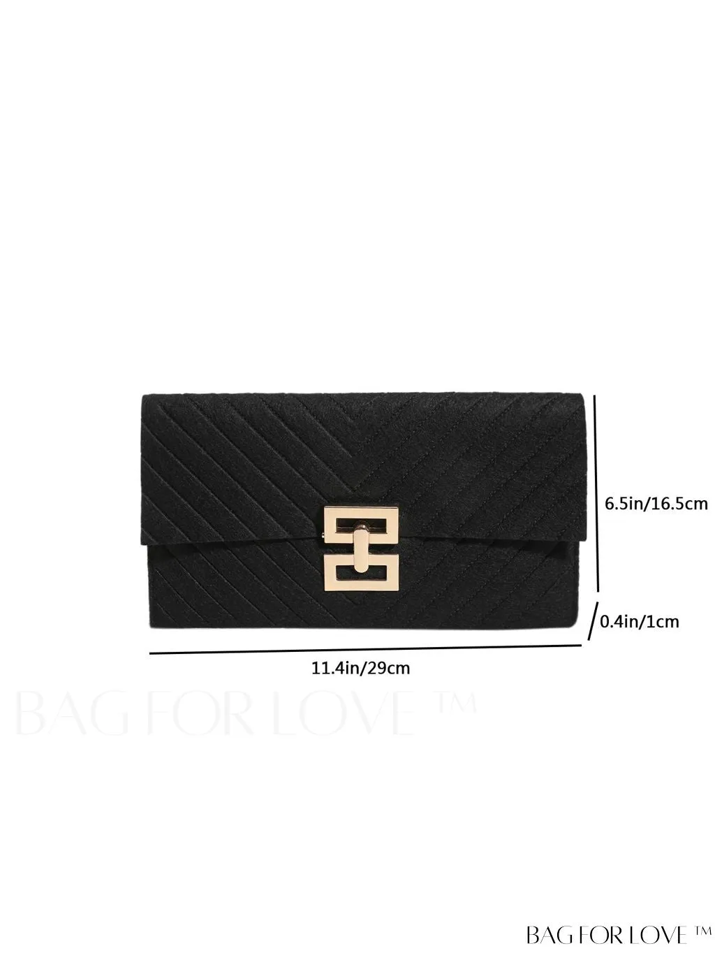 BagForLove - Womens Embossed V-shaped Clutch: Solid Color, Sleek & Lightweight Envelope Design