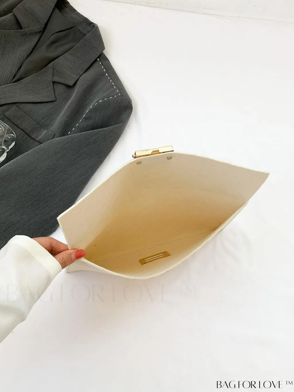BagForLove - Womens Embossed V-shaped Clutch: Solid Color, Sleek & Lightweight Envelope Design