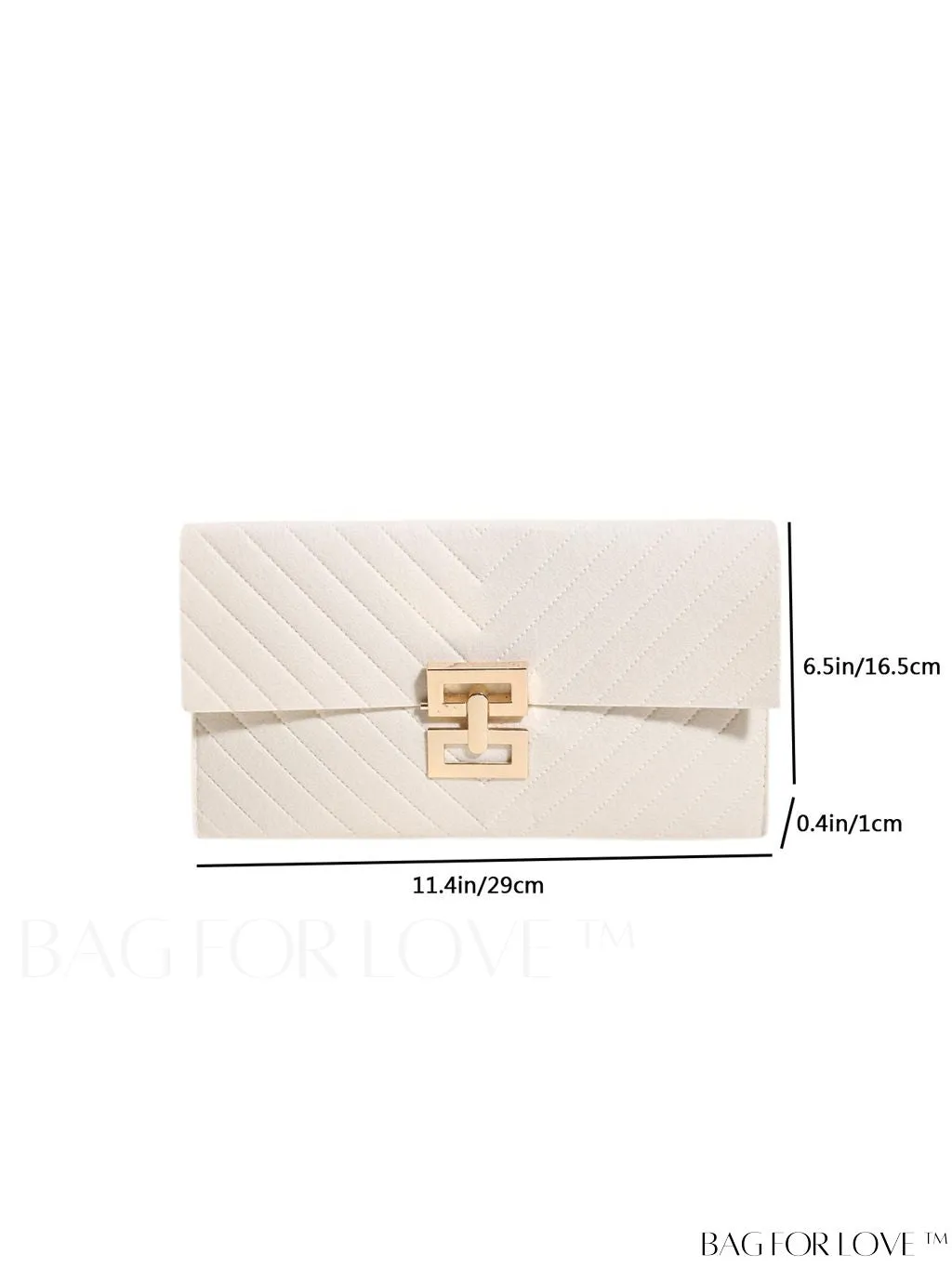 BagForLove - Womens Embossed V-shaped Clutch: Solid Color, Sleek & Lightweight Envelope Design