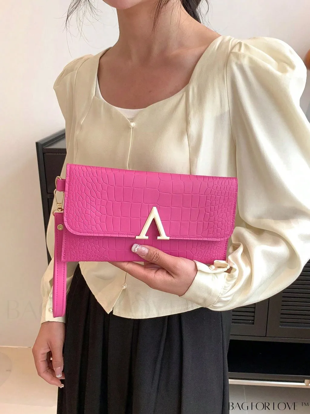 BagForLove - Womens Fashion Wrist Bag: Elegant PU Clutch Purse in Solid Colors
