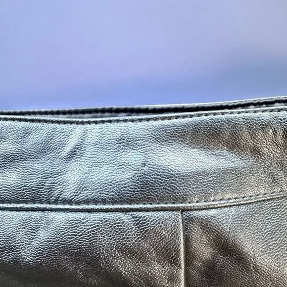 Bardot Alexis Silver Vegan / Faux Leather Mini Skirt 10 AU 6 US