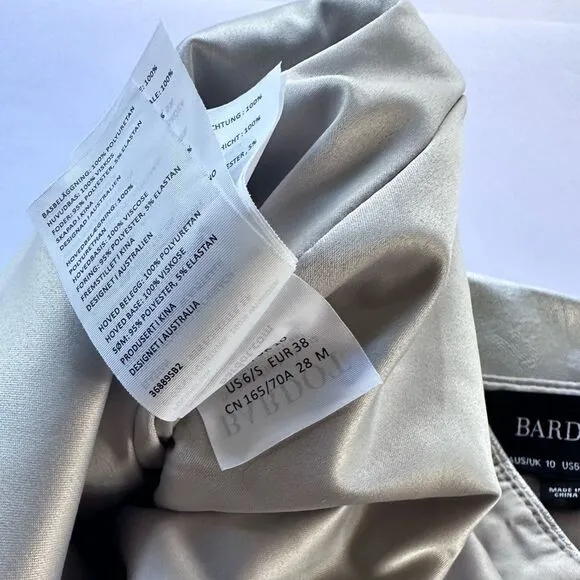 Bardot Alexis Silver Vegan / Faux Leather Mini Skirt 10 AU 6 US