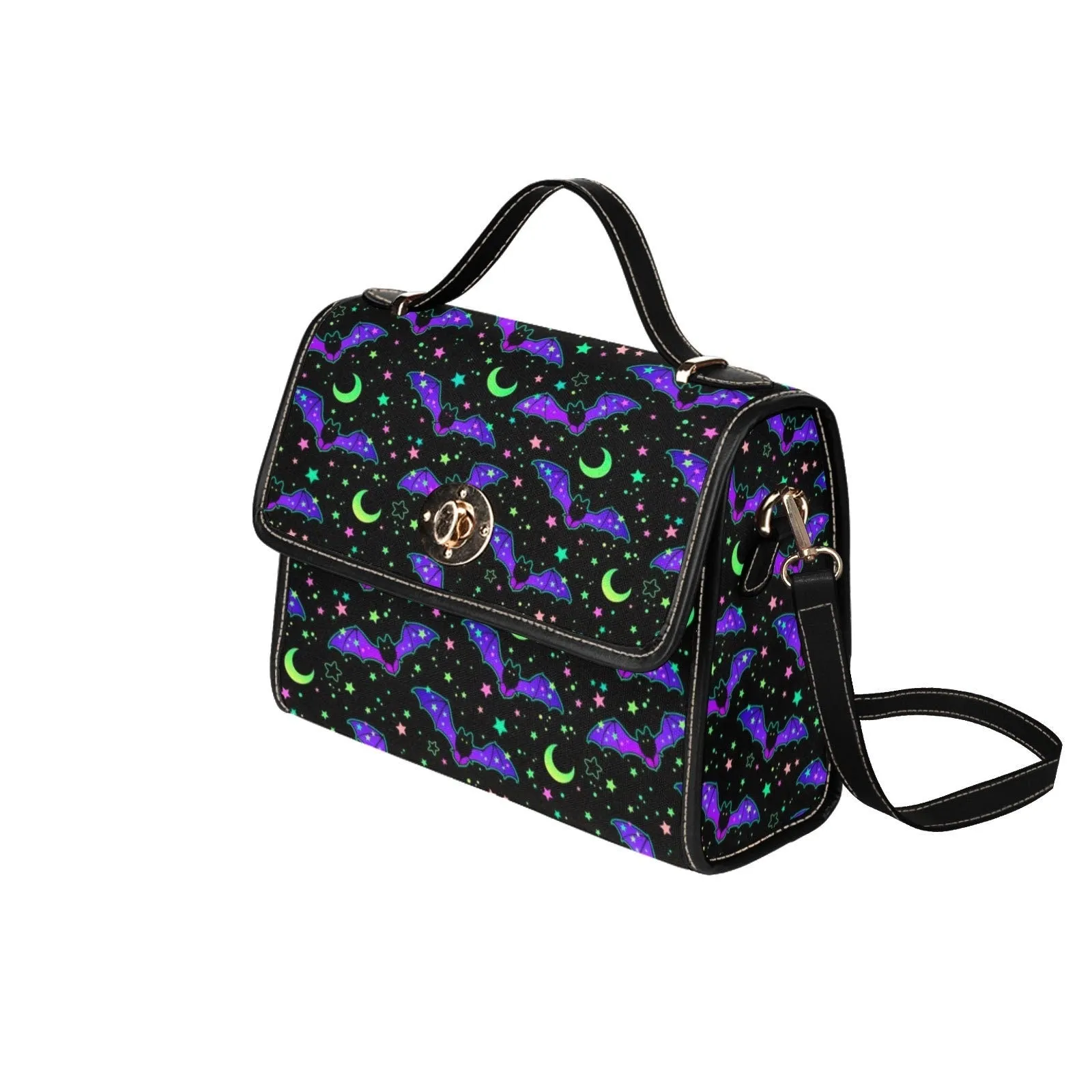 Bat Neon Goth Satchel Bag, Pastel Goth Purse, Nu Goth, Occult Symbol, Kawaii Goth, Alternative Girls, Esoteric Symbol, Witchy Vibes