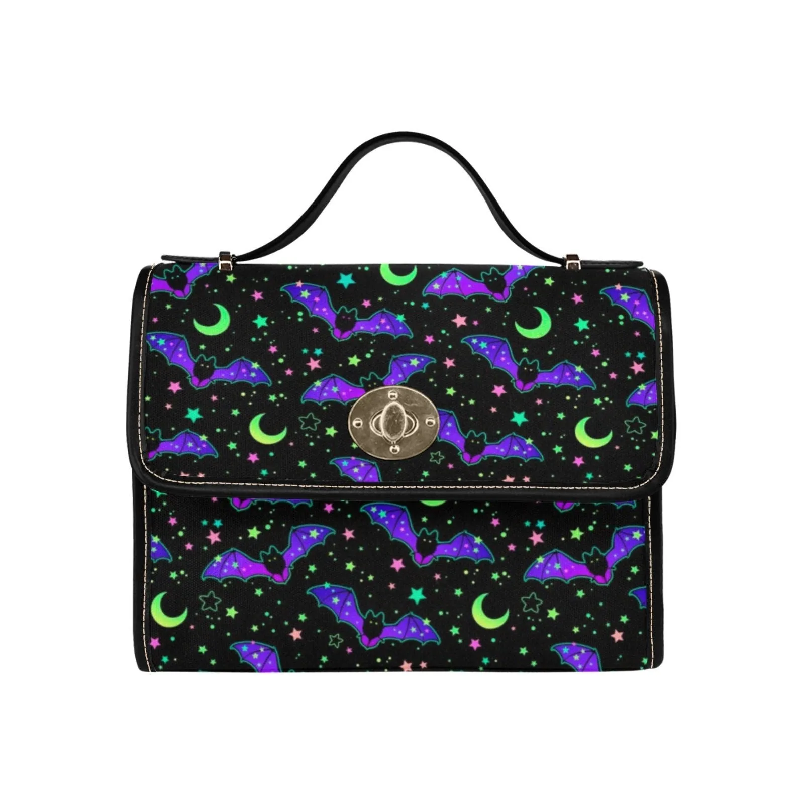 Bat Neon Goth Satchel Bag, Pastel Goth Purse, Nu Goth, Occult Symbol, Kawaii Goth, Alternative Girls, Esoteric Symbol, Witchy Vibes