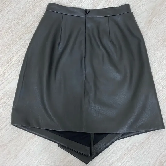 BCBGMAXAZRIA Yulissa Asymmetrical Faux Leather Black Skirt
