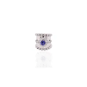 Beaded Ring with Diamonds and Tanzanite