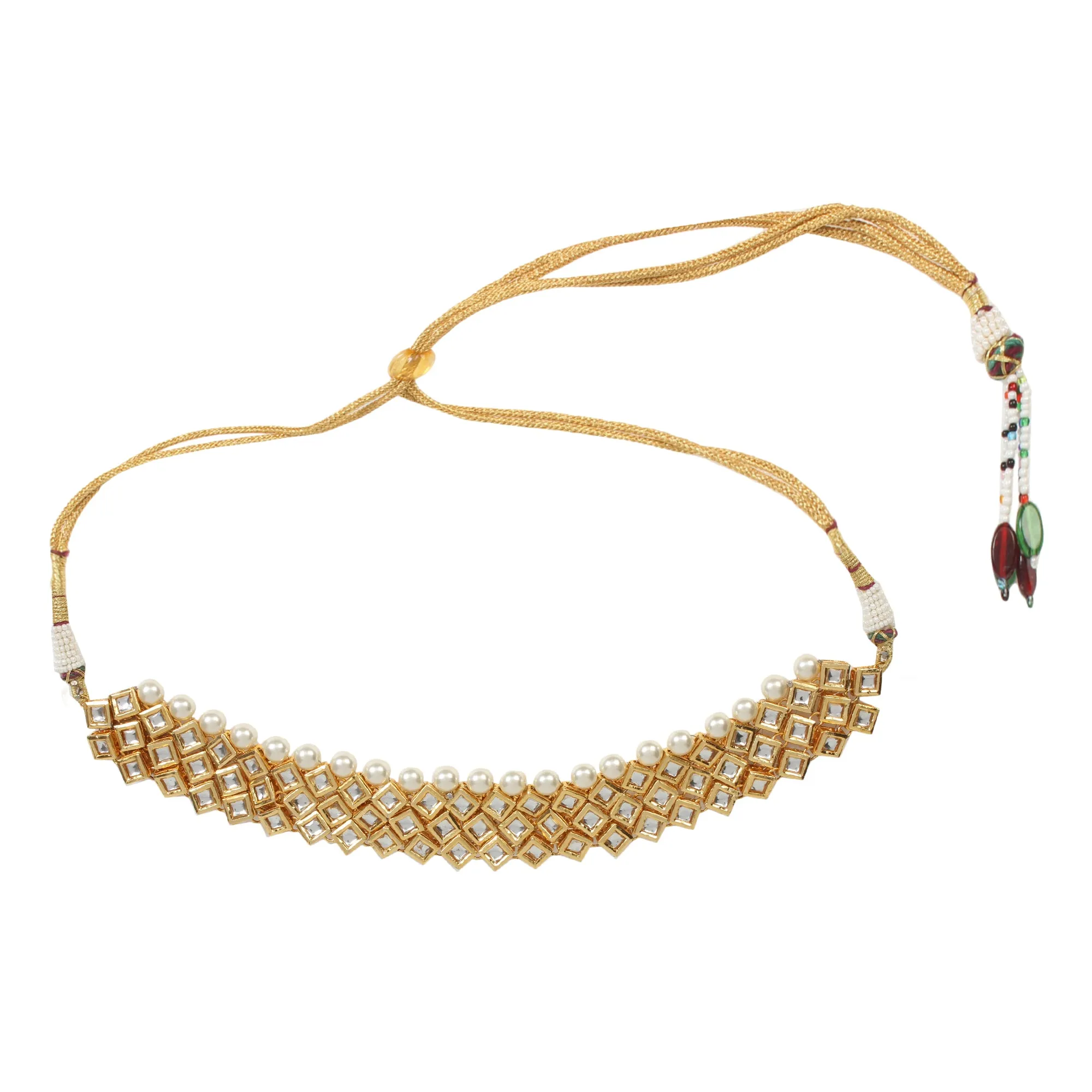 Beautiful Designer Pearl Beaded Kundan Choker Necklace Set