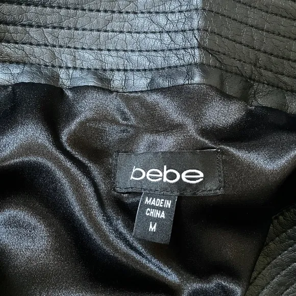Bebe Black Faux-Leather Mini Skirt