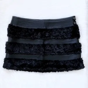 Bebe Black Faux-Leather Mini Skirt