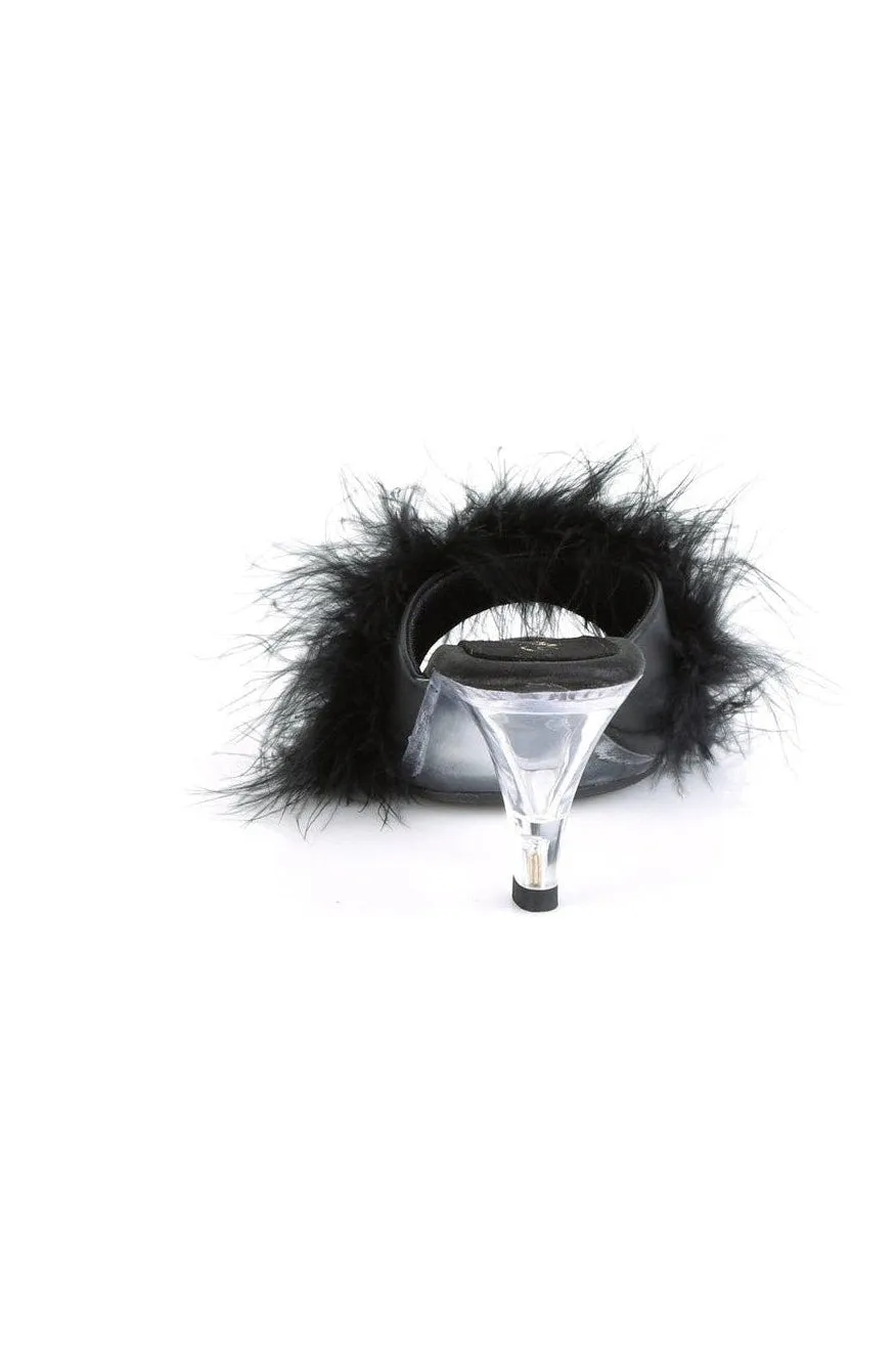 BELLE-301F Slide | Black Faux Leather