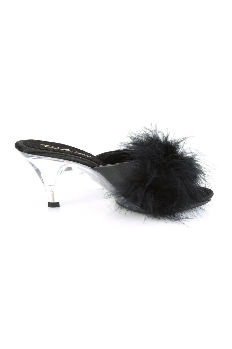 BELLE-301F Slide | Black Faux Leather