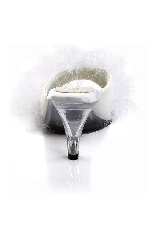BELLE-301F Slide | White Faux Leather