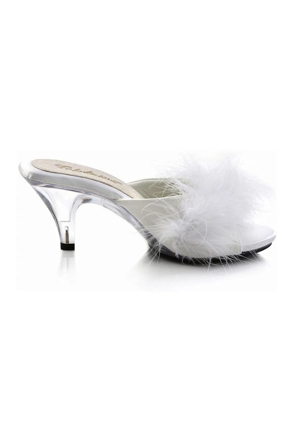 BELLE-301F Slide | White Faux Leather