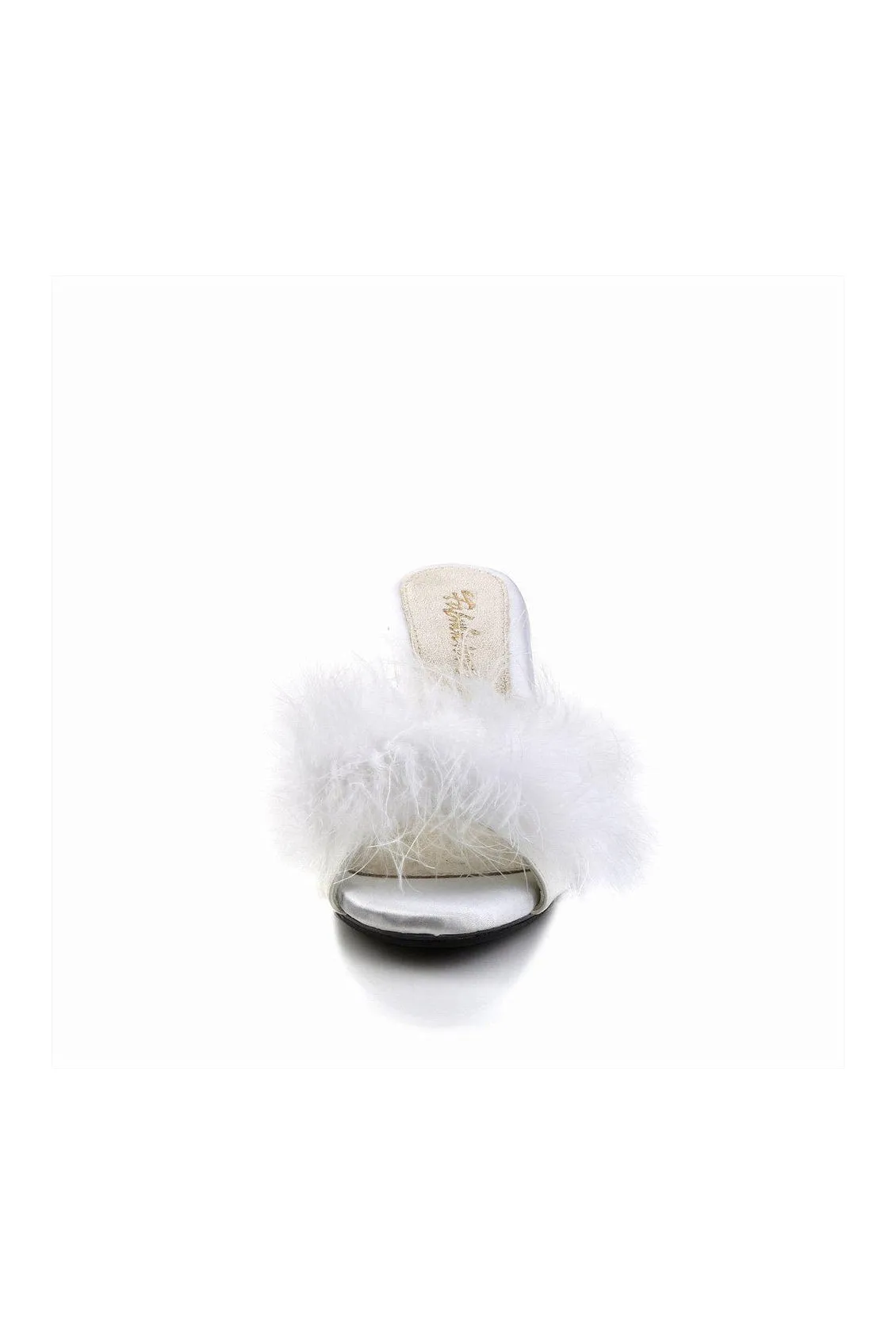BELLE-301F Slide | White Faux Leather