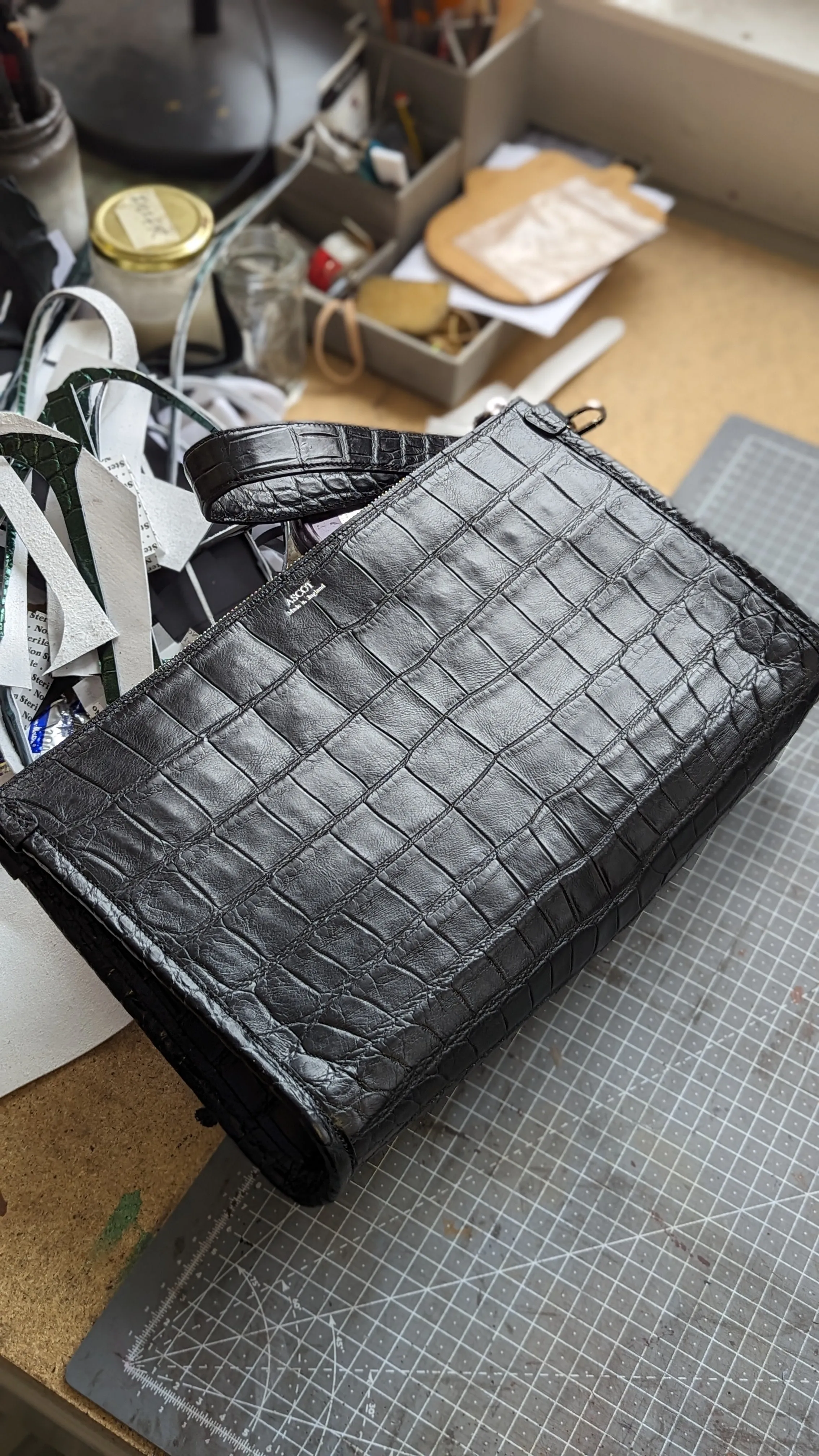Bespoke Crocodile Pouch Bag