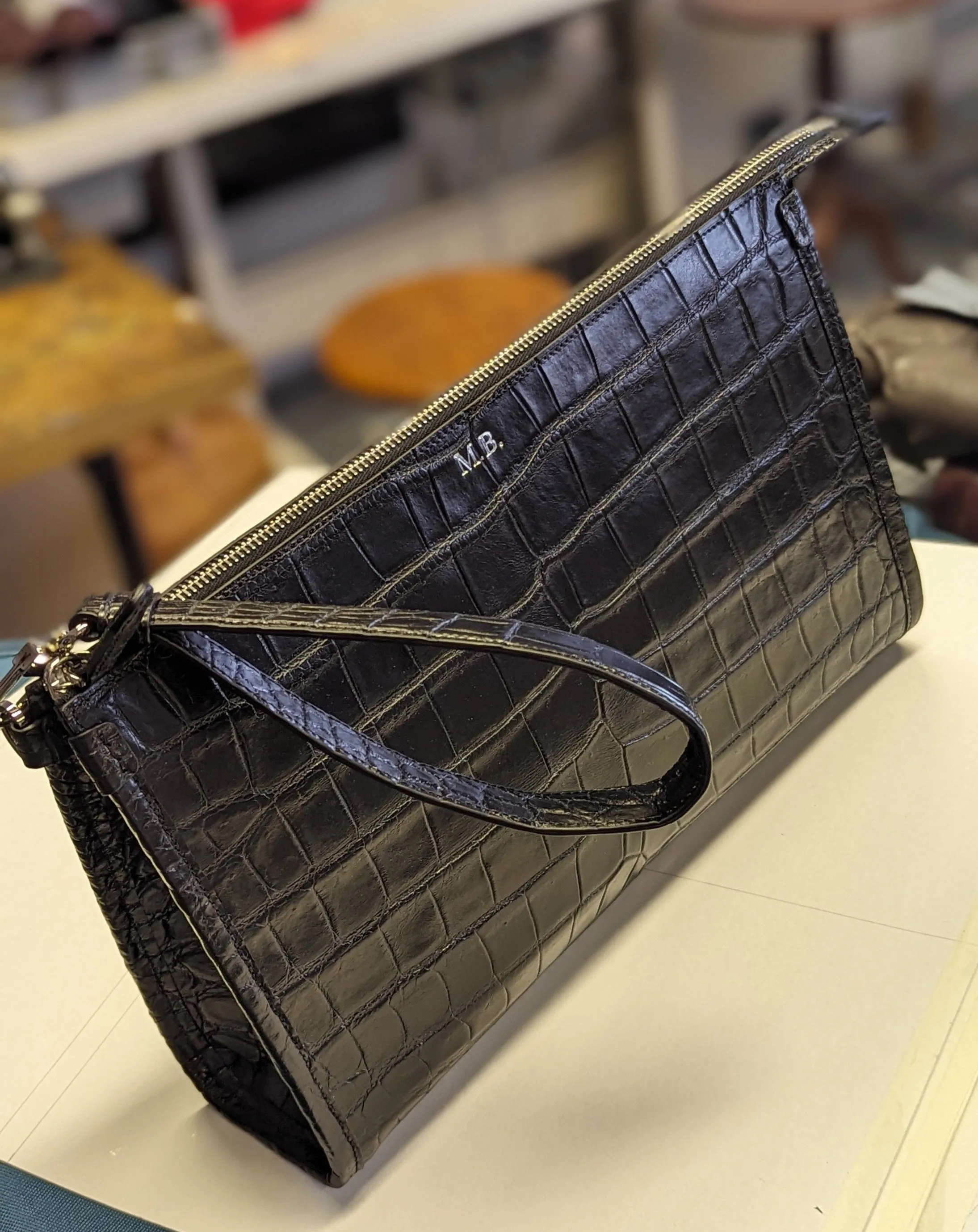 Bespoke Crocodile Pouch Bag