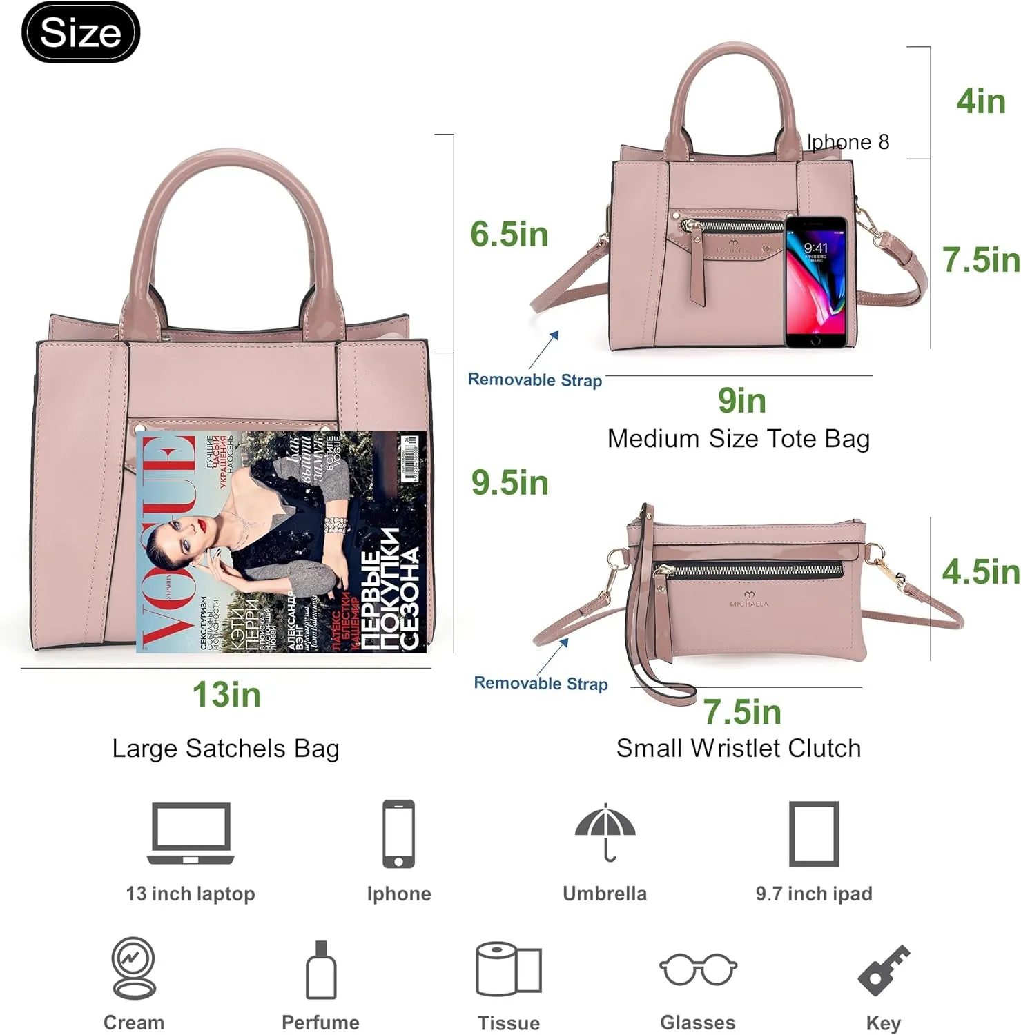 Best deal Women for Handbags Purses and Bag Set Satchels Fashion 3Pcs for Wallets Work Travel Anti-slip Tote