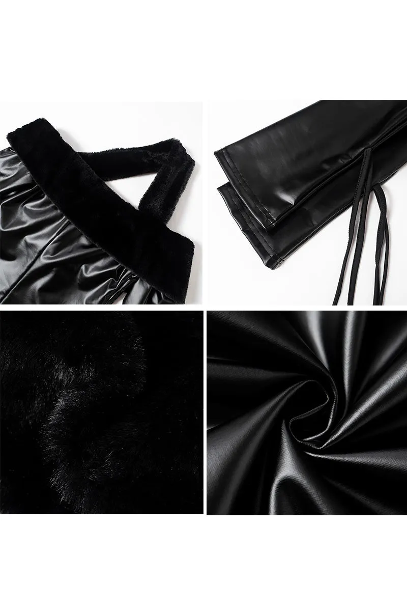 BG668 Faux Leather Mini Dress
