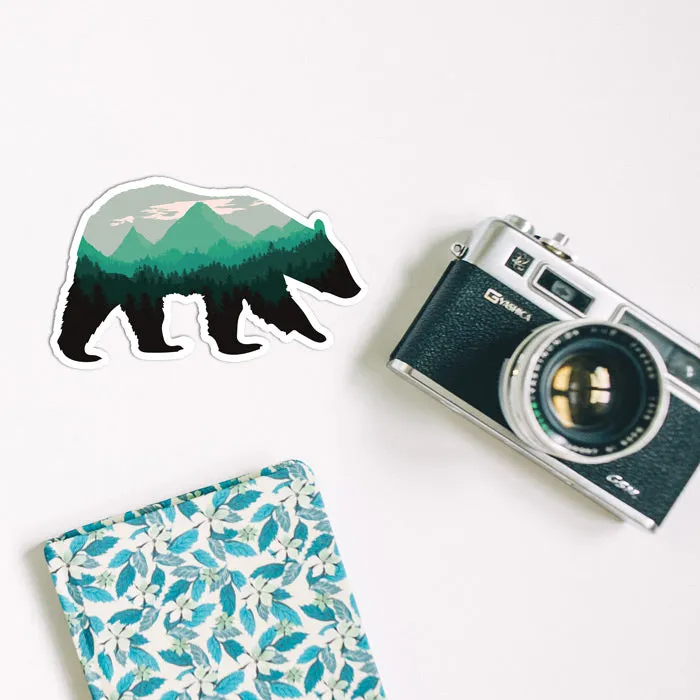 Black bear Sticker, waterproof vinyl for Laptop, Car Window, cooler, bumper and water bottle.