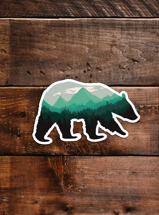 Black bear Sticker, waterproof vinyl for Laptop, Car Window, cooler, bumper and water bottle.