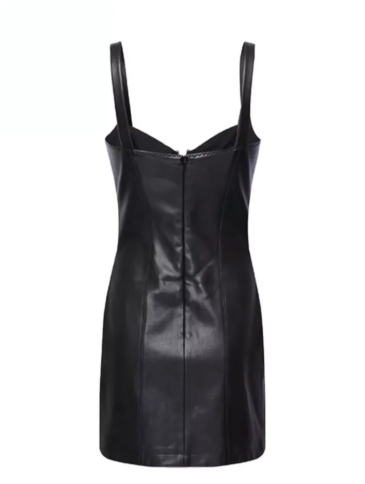 Black Faux Leather Dress
