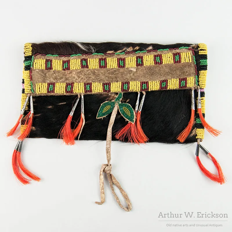 Blackfoot Beaded Bearskin Pouch