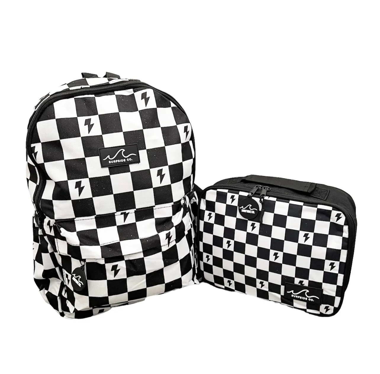 Black/White Checks Backpack/Lunch Bag