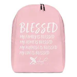 BLESSED BY XCLUSIF POETIX PINK & WHITE Minimalist Backpack