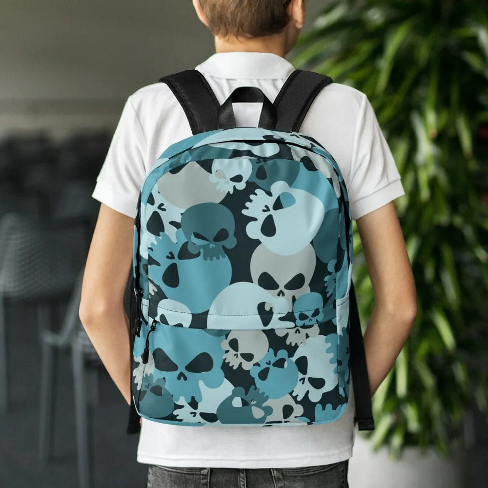 Blue Camo Skull Backpack