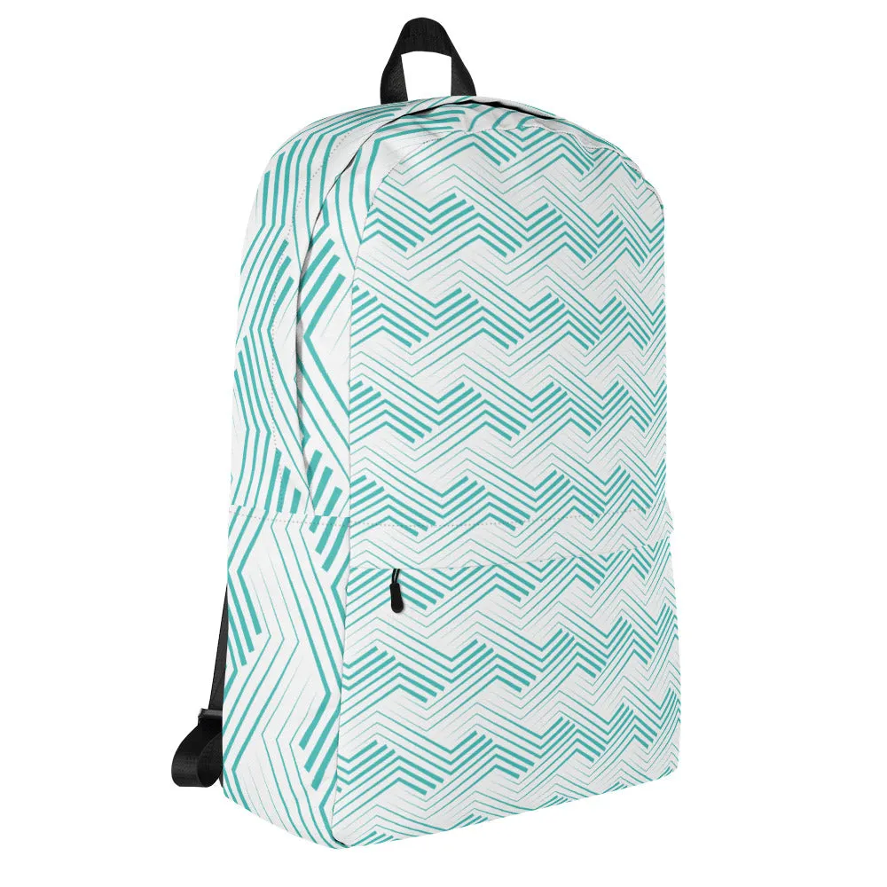 Blue Zigzag - Sustainably Made Backpack