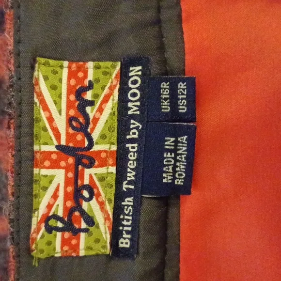 Boden British Tweed by Moon Wool Faux Wrap Mini Skirt.  12R