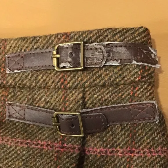 Boden Womens British Tweed 100% Wool Skirt Size 4L Tratan Plaid Faux Wrap Mini