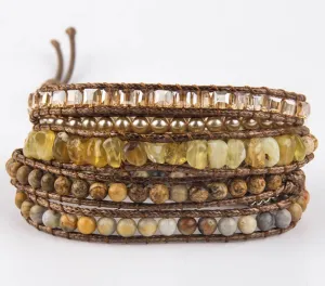 Boho & Mala Desert Stone 4 Wrap Bracelet