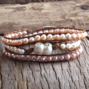 Boho & Mala Freshwater Pearls Wrap Bracelet WB1003