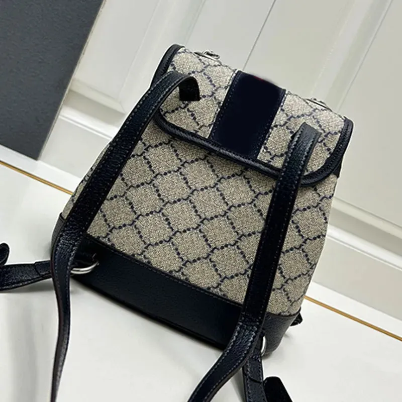 Book Backpack Designer Bags Bookbag Luxury Backpack Canvas Leather School Backpack For Women Shoulder Bag Red Green Striped Woven Tape Handbag Weekend Bag Back Pack