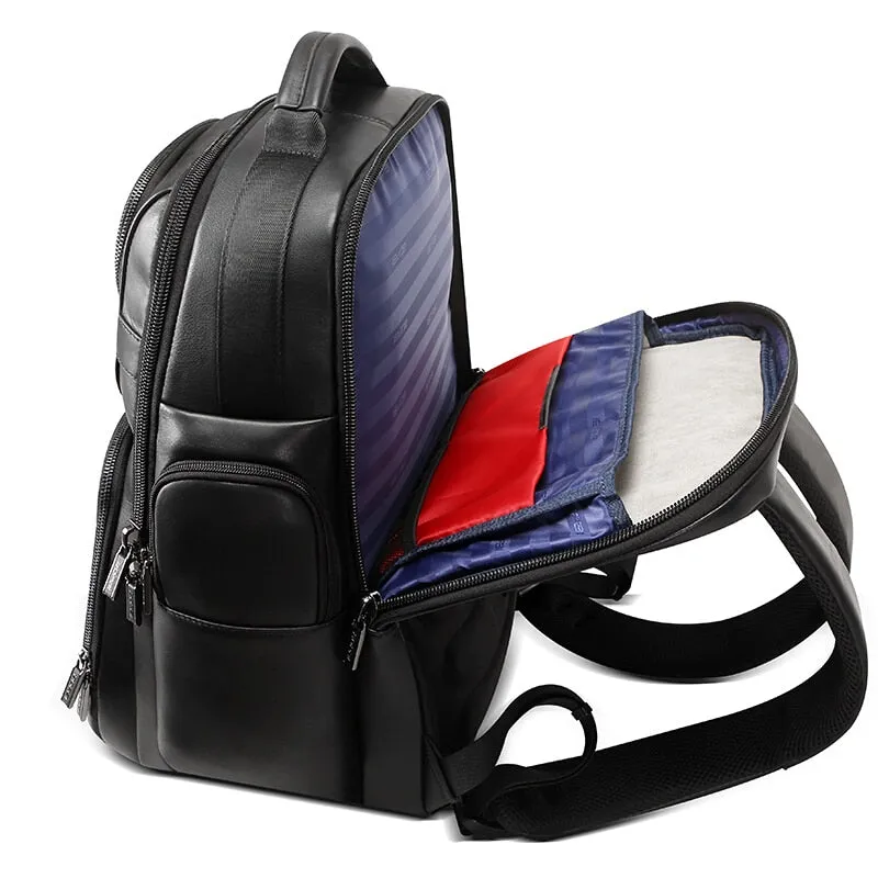 BOPAI™ Luxury Genuine Leather Anti-Theft 15.6 Laptop Backpack (USB Port)-A0004