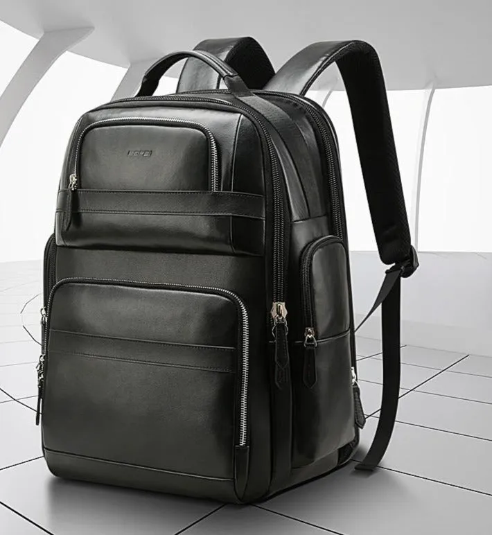 BOPAI™ Luxury Genuine Leather Anti-Theft 15.6 Laptop Backpack (USB Port)-A0004