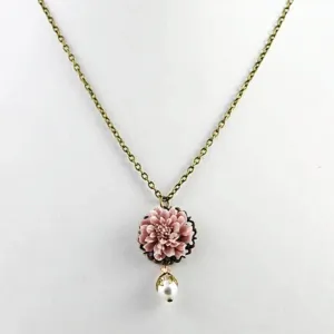 Bronze Vintage Style Lotus Flower Necklace