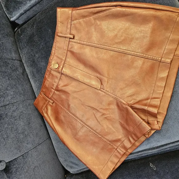 Brown Leather Mini Skirt