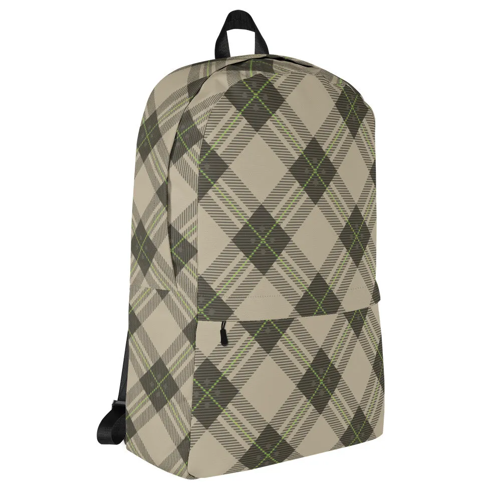 Brown Tartan - Sustainably Made Backpack