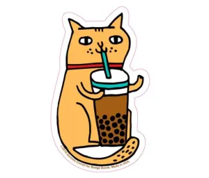Bubble Tea Cat Big Sticker