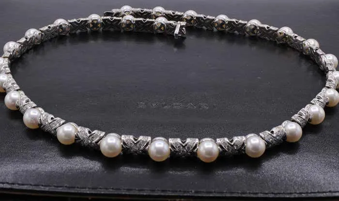 Bulgari Pearl Diamond Necklace