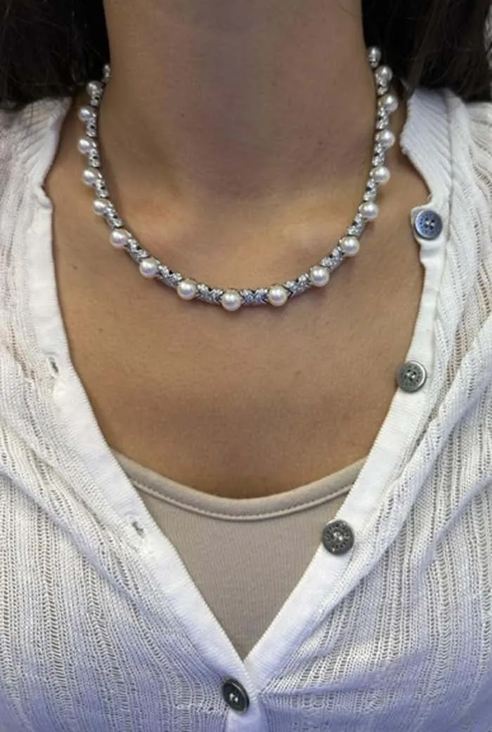 Bulgari Pearl Diamond Necklace