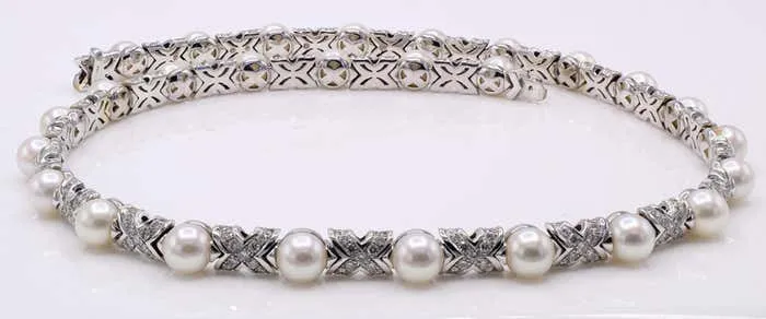 Bulgari Pearl Diamond Necklace