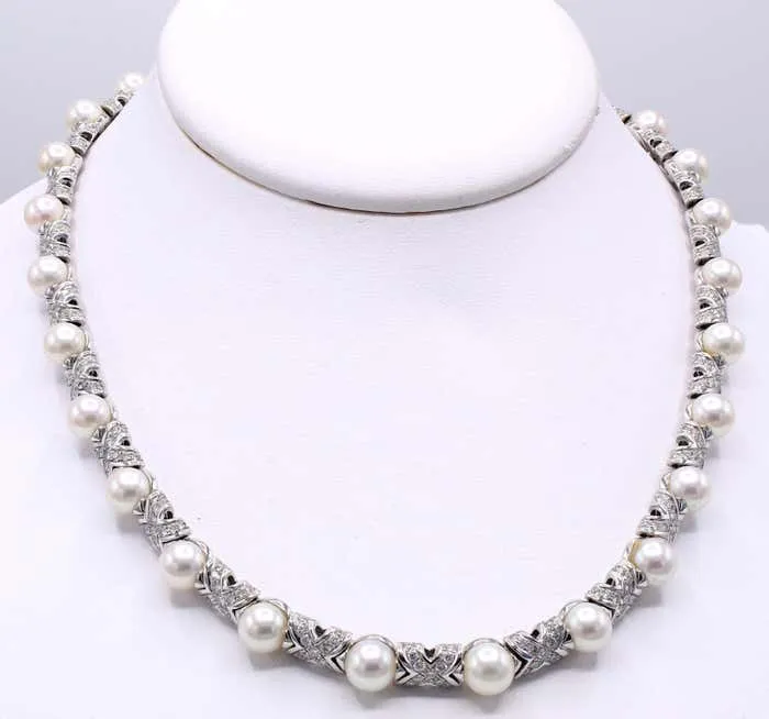 Bulgari Pearl Diamond Necklace