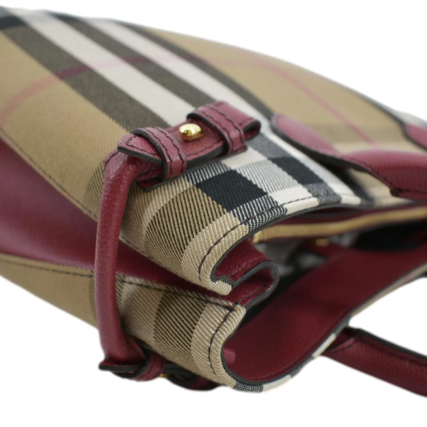 BURBERRY Banner Vintage Small Canvas Satchel Bag Limestone