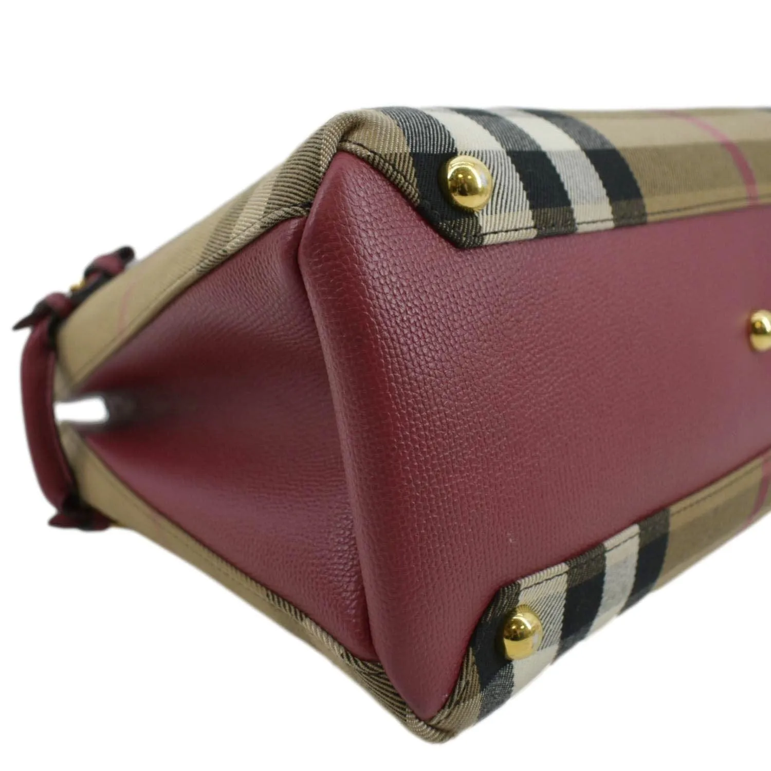 BURBERRY Banner Vintage Small Canvas Satchel Bag Limestone